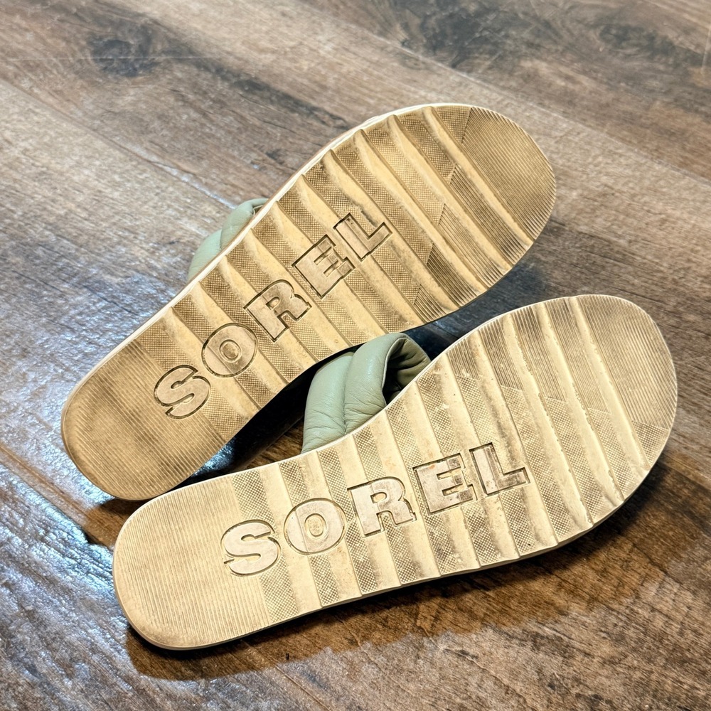 Sorel Women's Ella II‎ Puff Colorblock Leather Slide,Safari Chalk, 9.5 - Picture 6 of 10